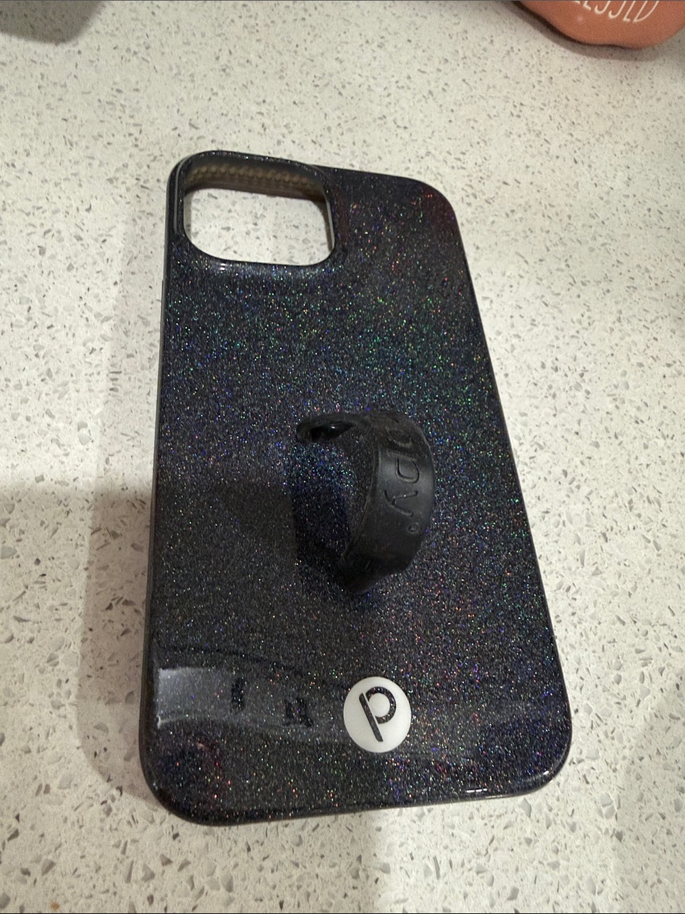 Loopy Case Glitter Black Phone Case with Built-In Loop Grip